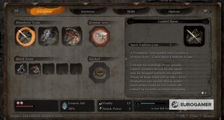 Sekiro Prosthetic Tool locations   all Shinobi Prosthetics including Firecracker  Sabimaru  Umbrella and what they do - 81