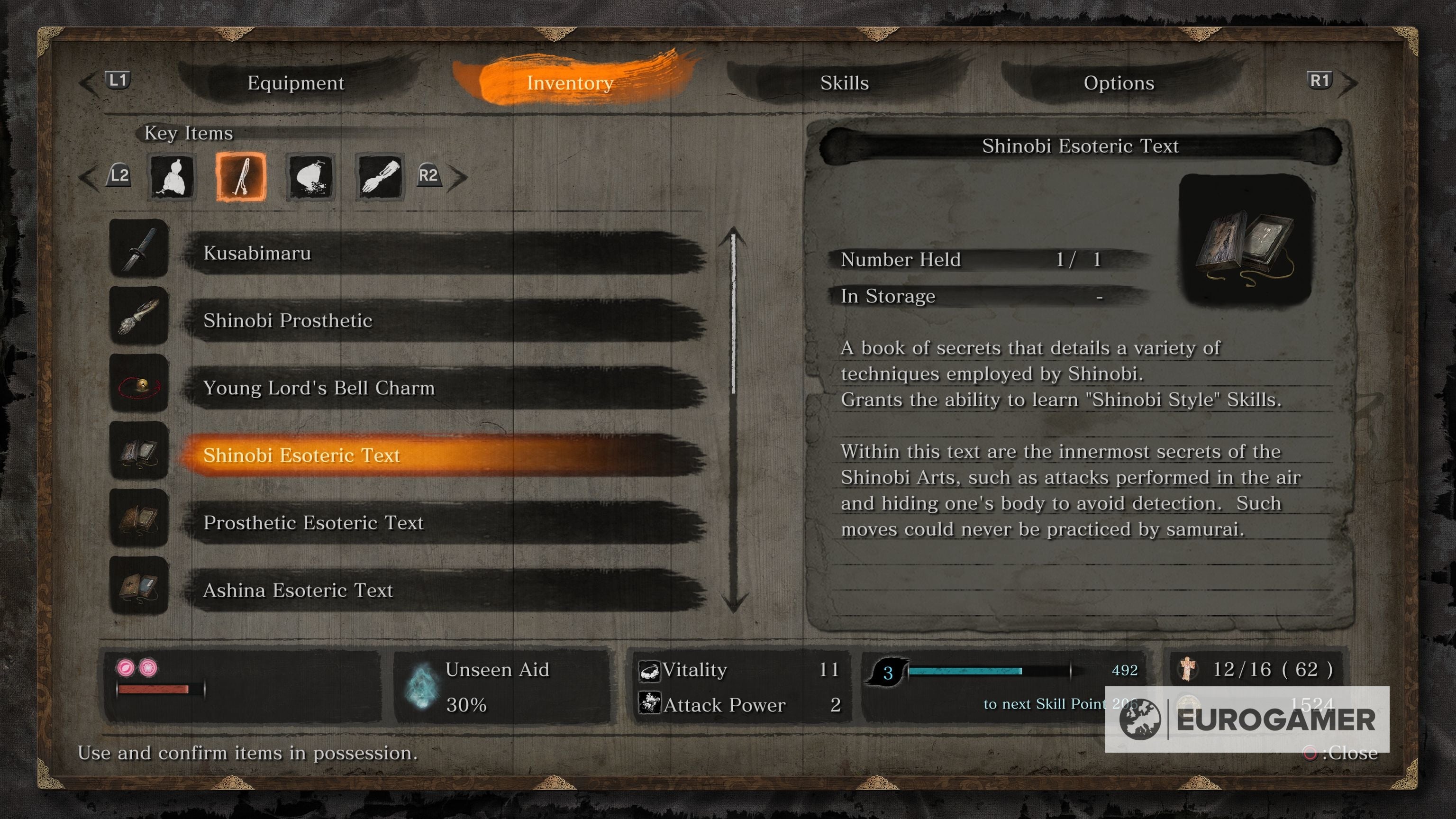 Sekiro Skills explained   Skill tree  best Skills and how to grind Skill Points and find Esoteric Texts - 99