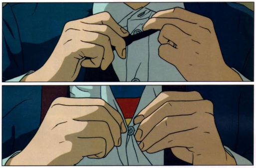 Two panels featuring Clark Kent unbuttoning his shirt to reveal Superman costume