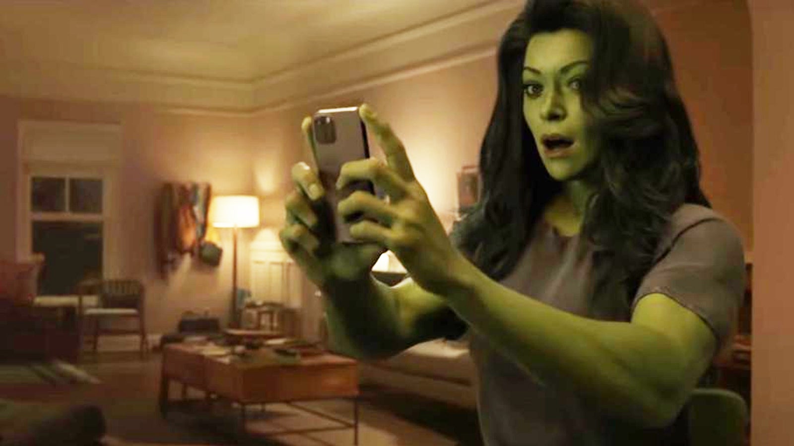 Tatiana Maslany as She-Hulk in the upcoming Disney+ series.