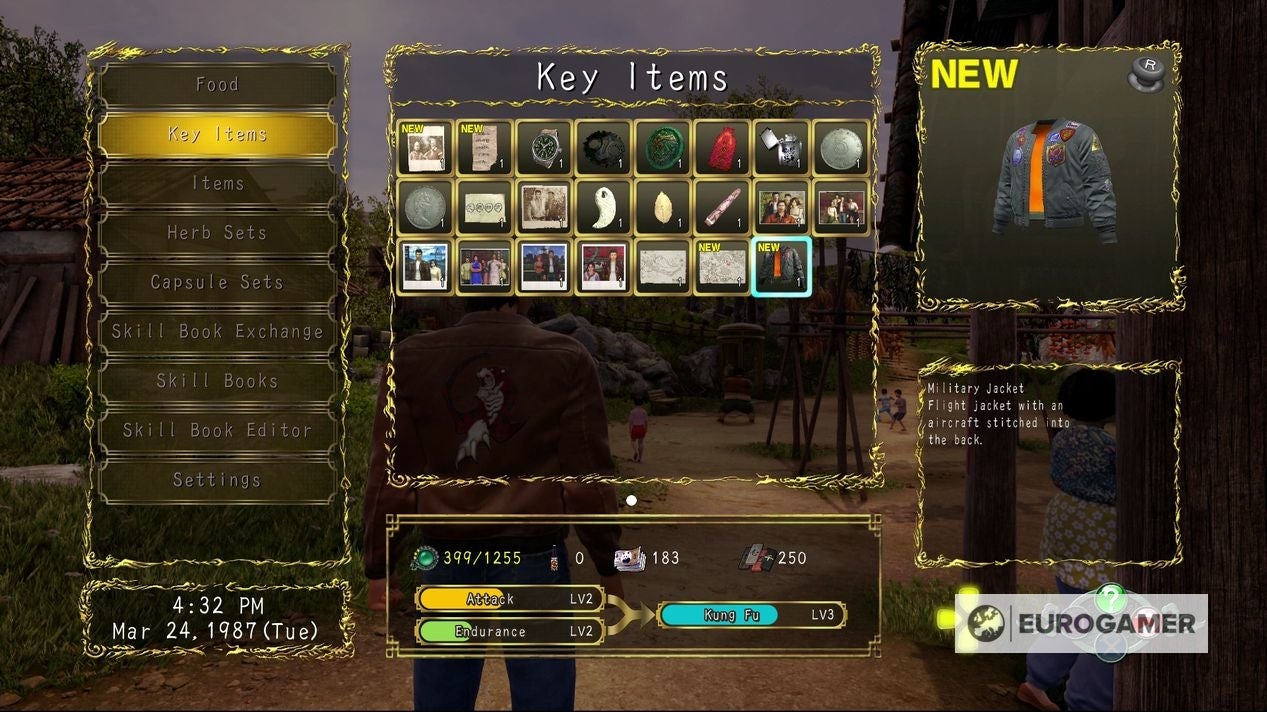 Shenmue 3 Deluxe Edition DLC  How to use the Military Jacket and Burning Sandstorm - 94