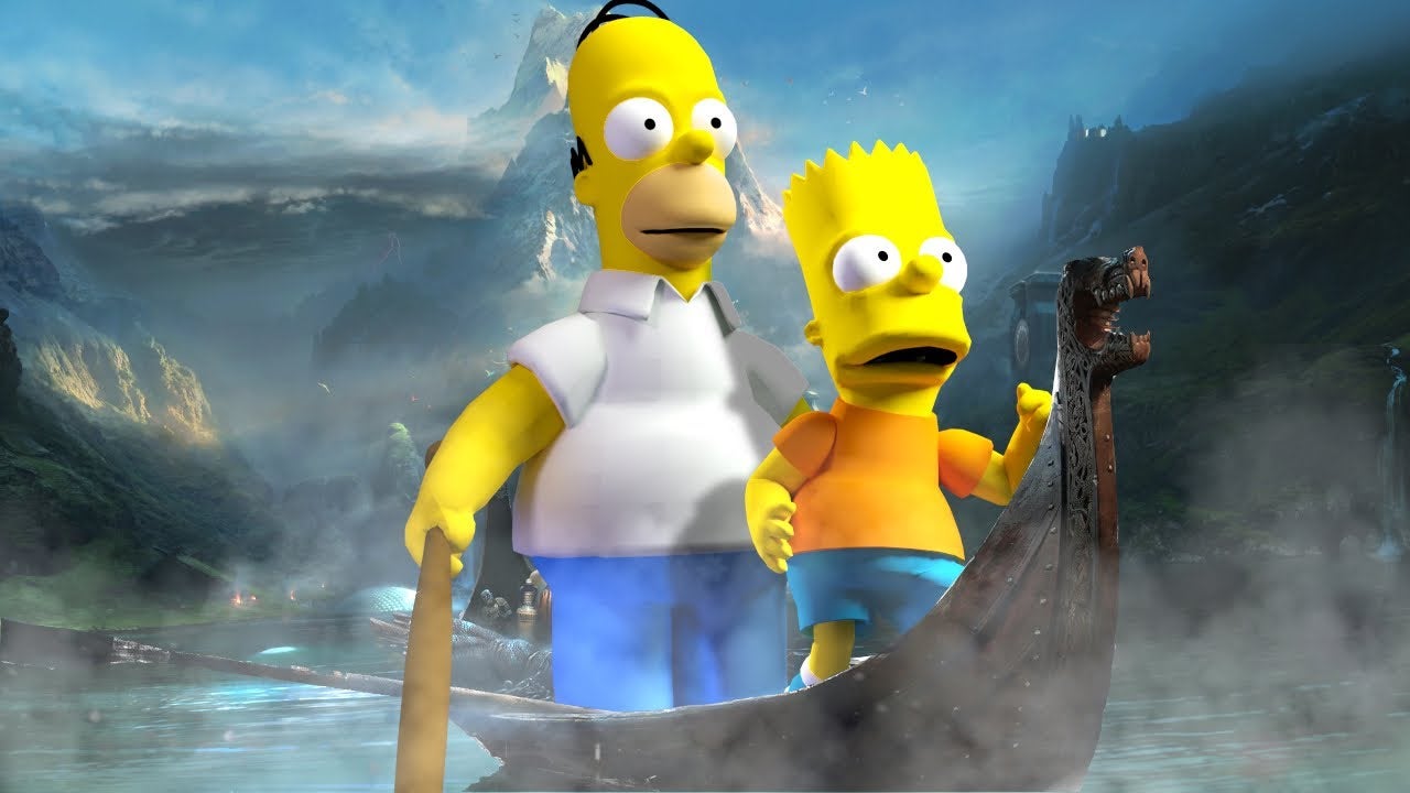 Imagem para Mod hilariante mistura God of War com os Simpsons