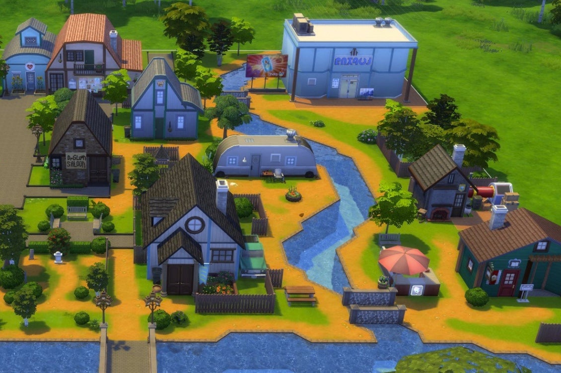 Image for Stardew Valley's town built in 3D using Sims 4