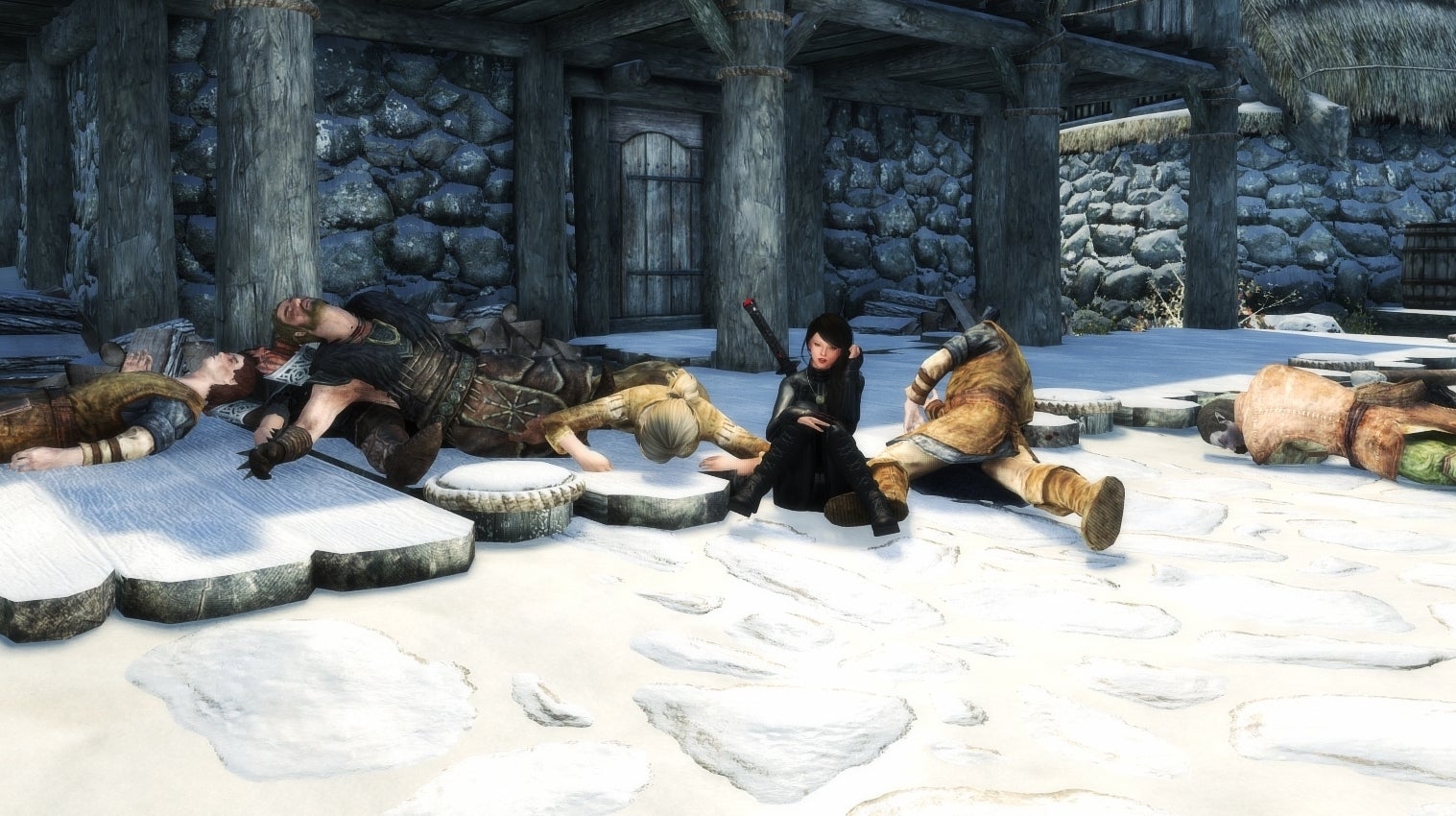 Image for "I am alone." Skyrim player tries to kill everyone in the game