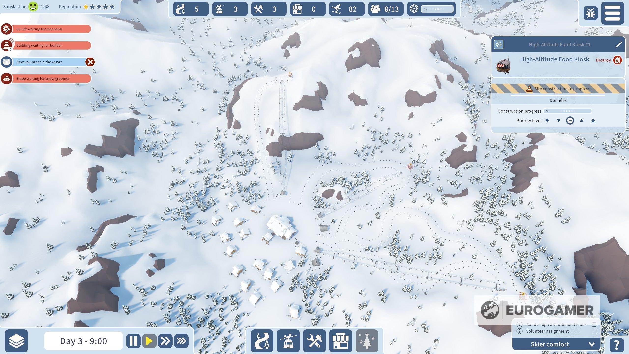 Building awful ski resorts with dangerous slopes in Snowtopia - 18