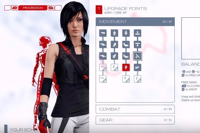 Image for Some people are upset the new Mirror's Edge locks abilities behind XP upgrades