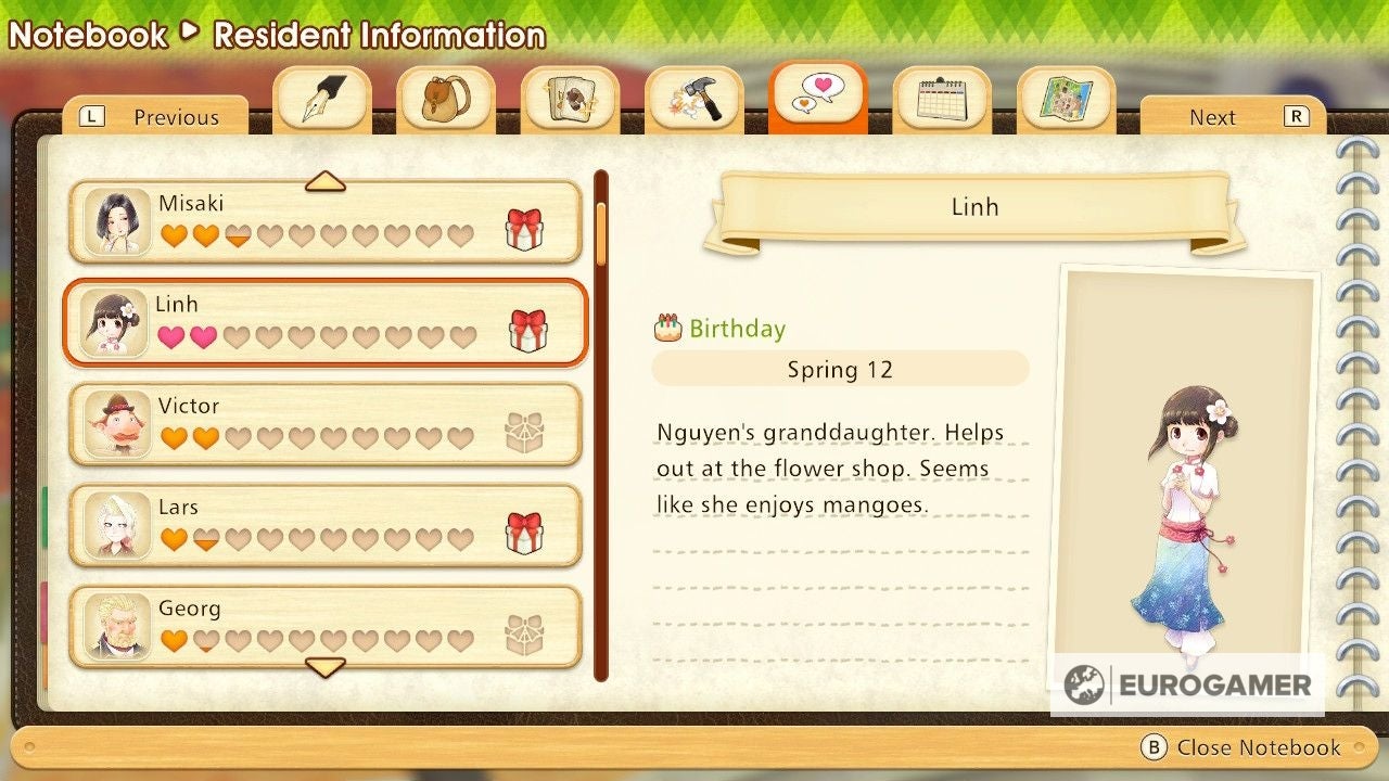 Story of Seasons Gift Giving  Universally liked gifts and preferred gifts for every character in Pioneers of Olive Town explained - 13