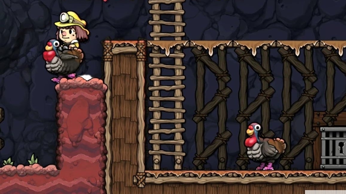 Image for Spelunky 2 mounts: How to ride turkeys, rock dogs, and tame other ridable creatures