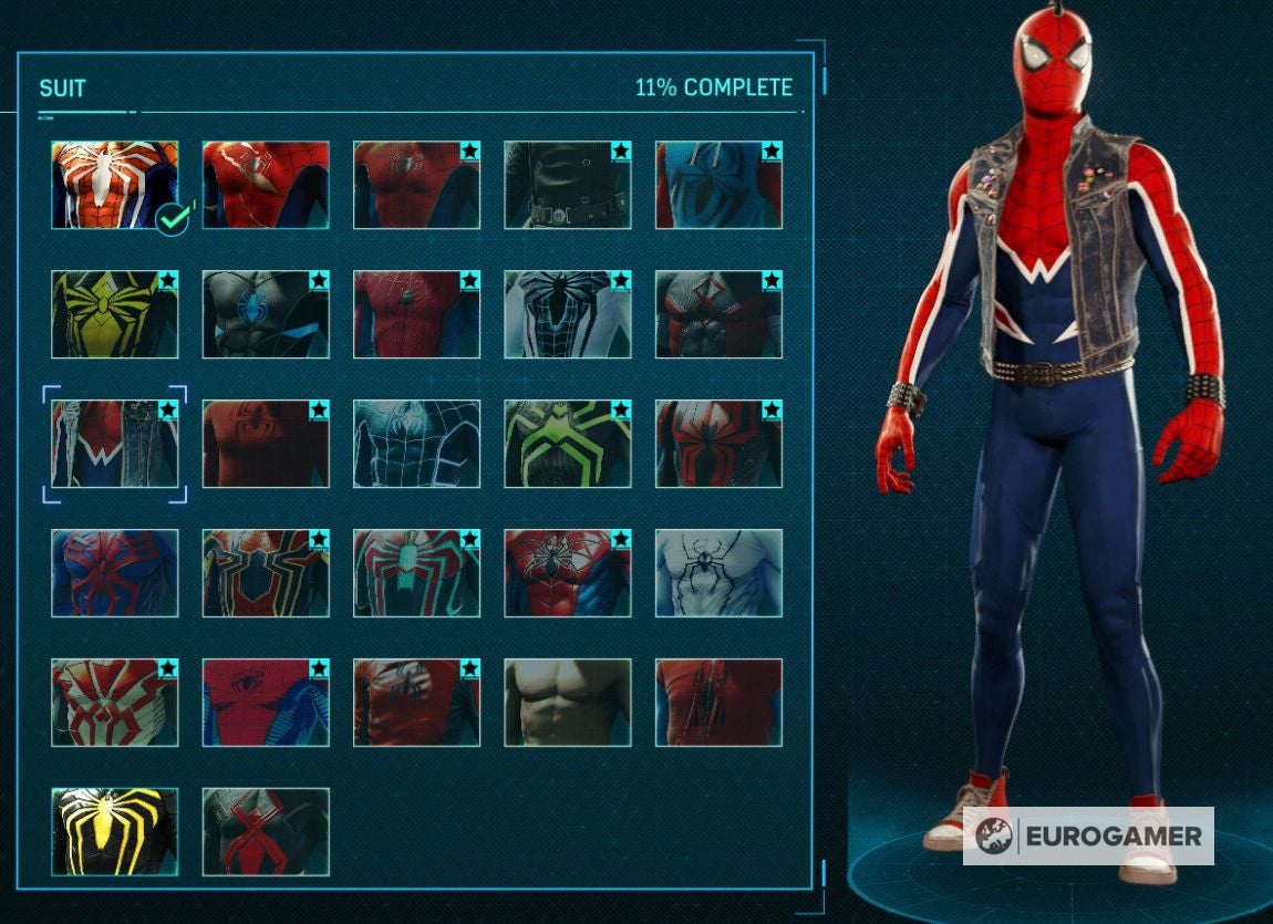 Eksklusiv Catena uhøjtidelig Spider-Man suits list, all powers and unlock requirements | Eurogamer.net