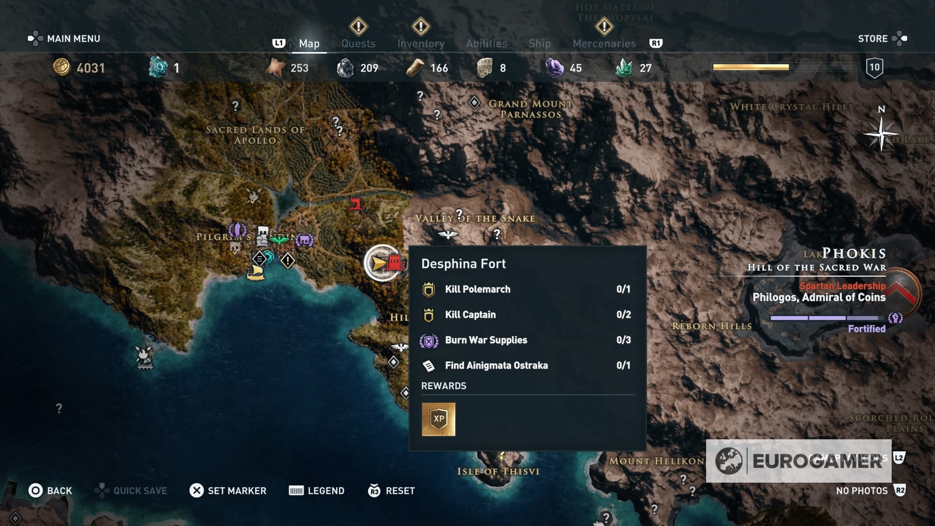 Assassin's Creed Odyssey - Pressed for Time, A Finger Tip riddle solutions and where to find the Sacred Lands of Despina Fort tablets | Eurogamer.net