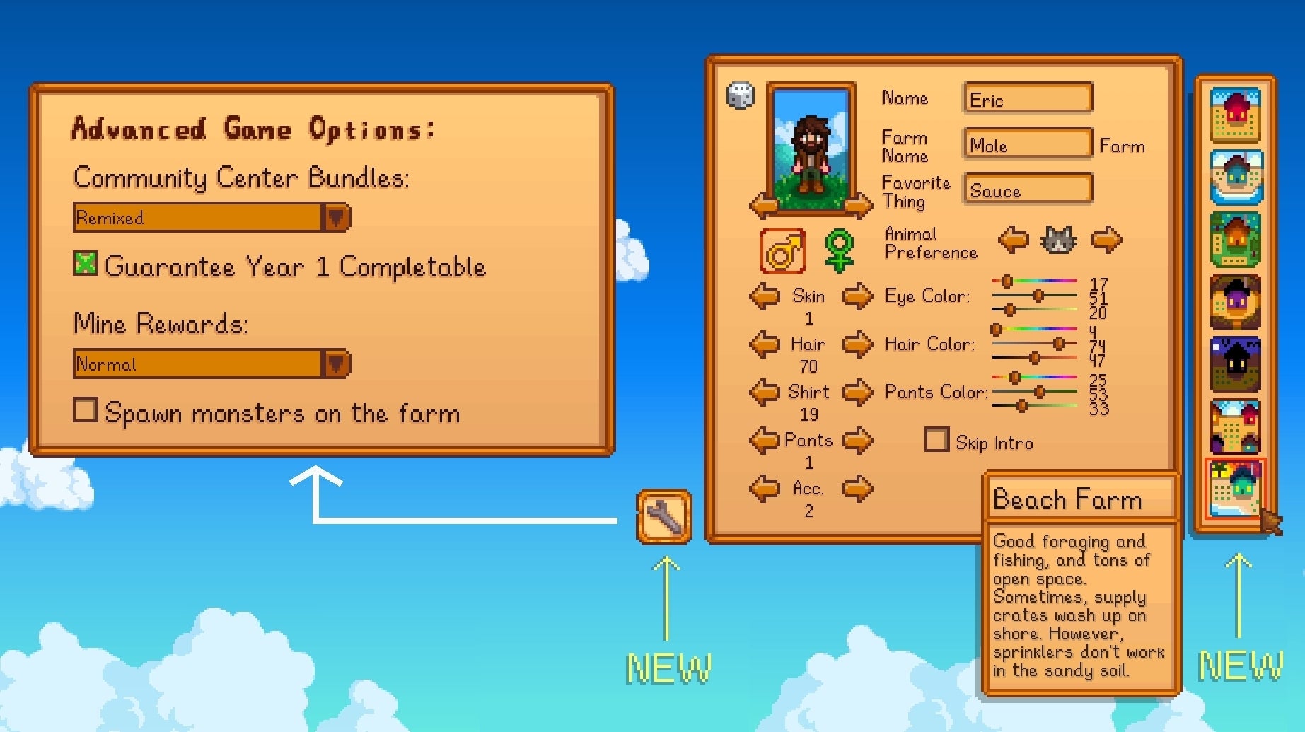 Image for Stardew Valley 1.5 update adds new Beach Farm type and advanced options menu