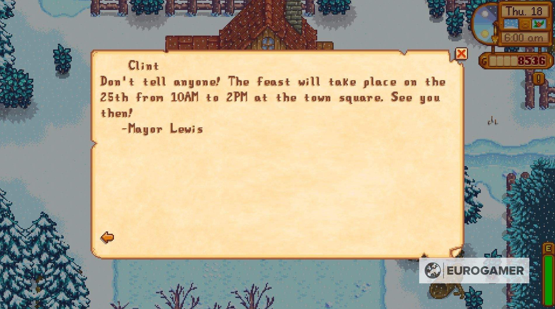Stardew Valley Feast of the Winter Star  including secret gift giving explained - 95