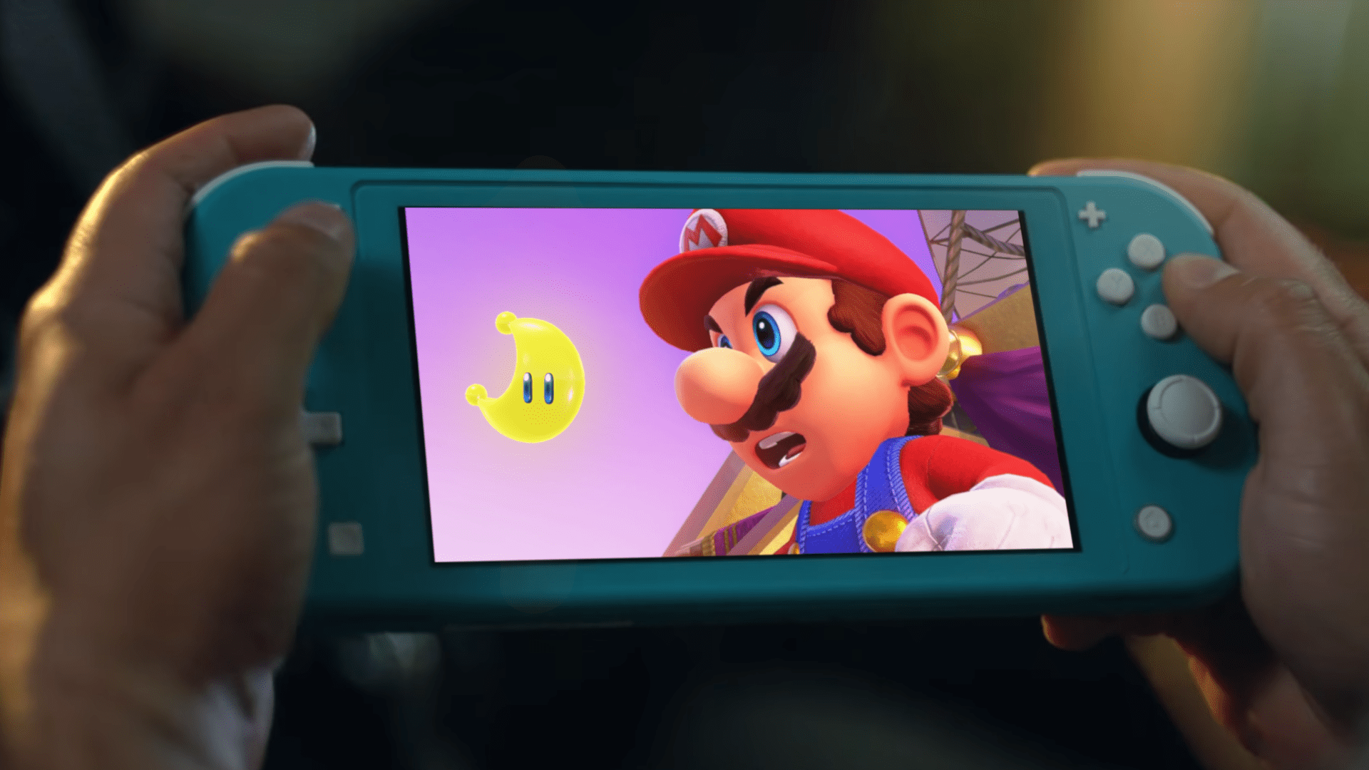 Imagem para Super Mario Odyssey contorna a falta de HD Rumble na Switch Lite