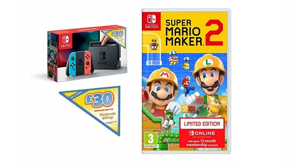 Image for This Nintendo Switch deal includes Mario Maker 2, 12 months' Switch Online and a £30 eShop voucher for just £300