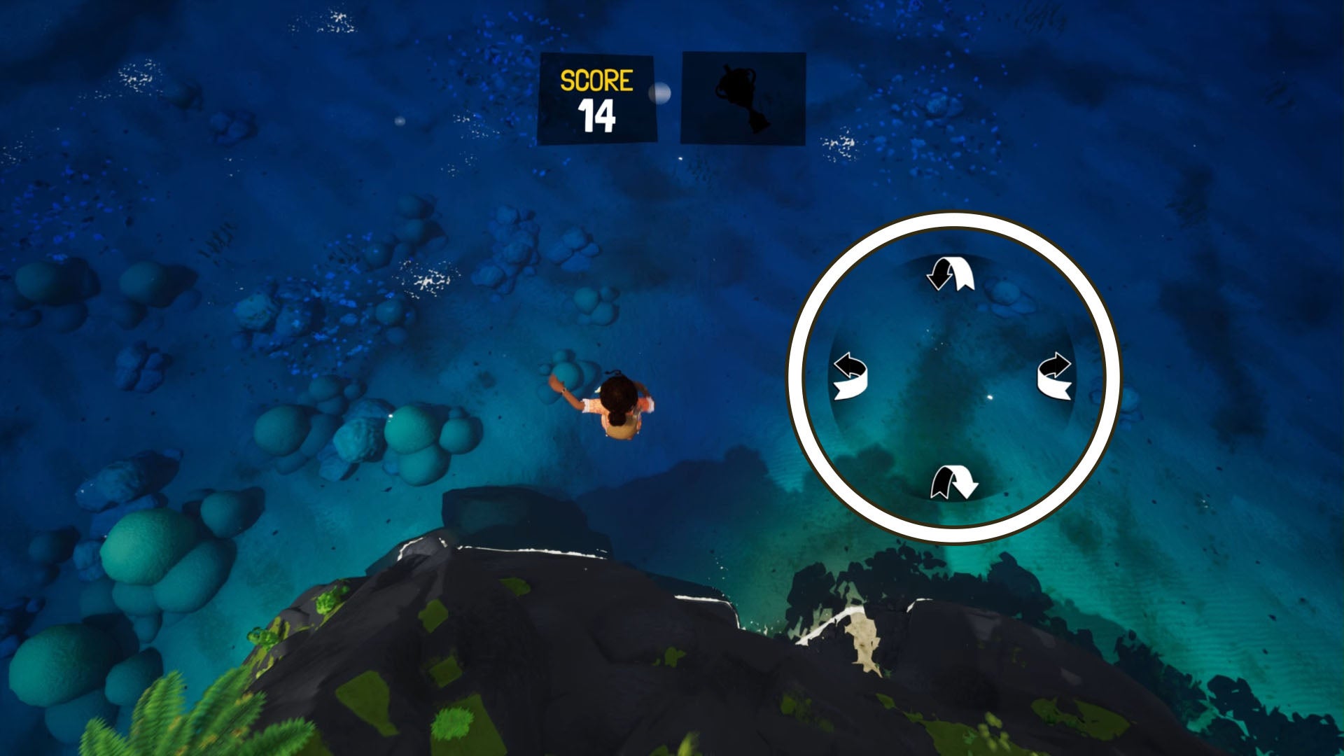 tchia dive challenge action menu example