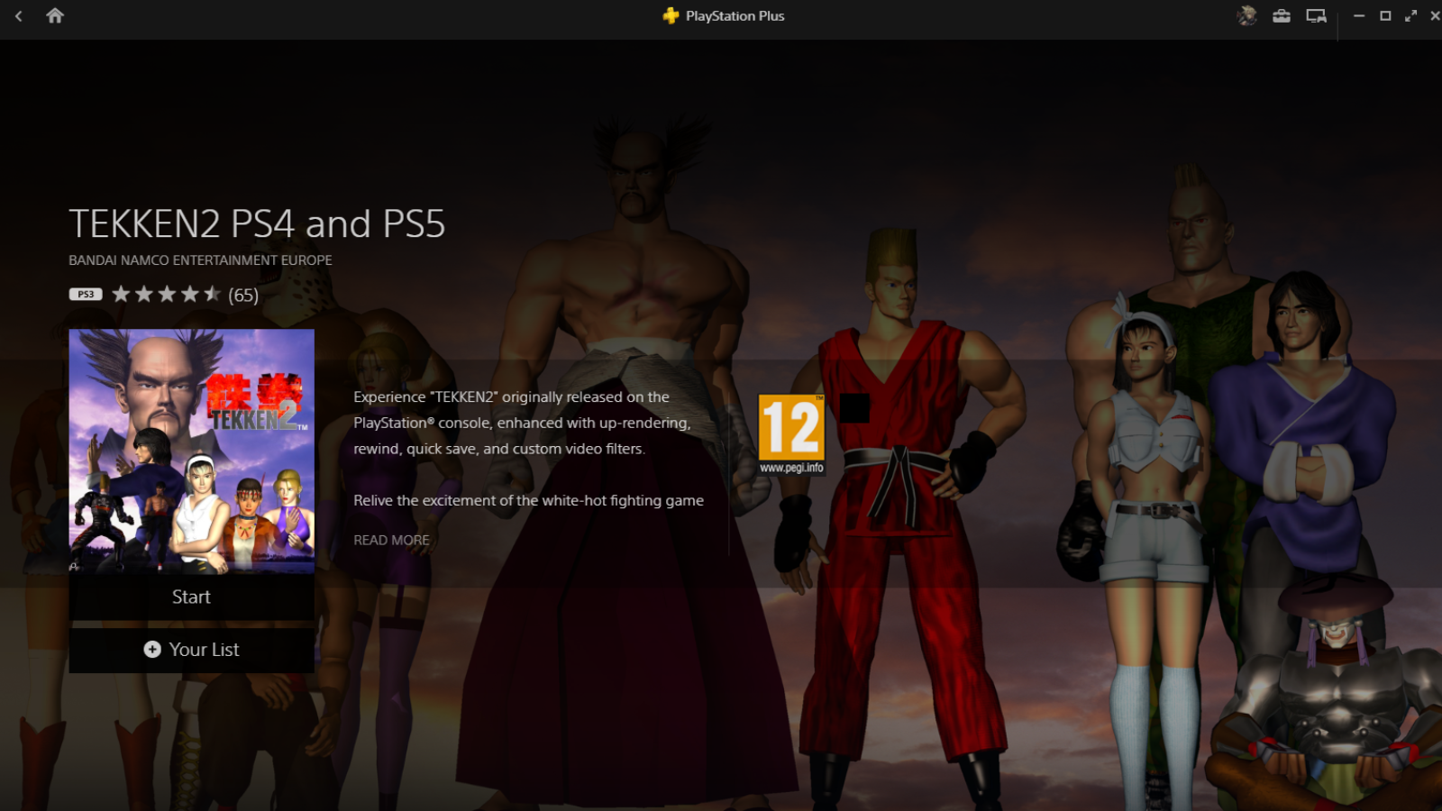 Tekken 2 PS Plus PC