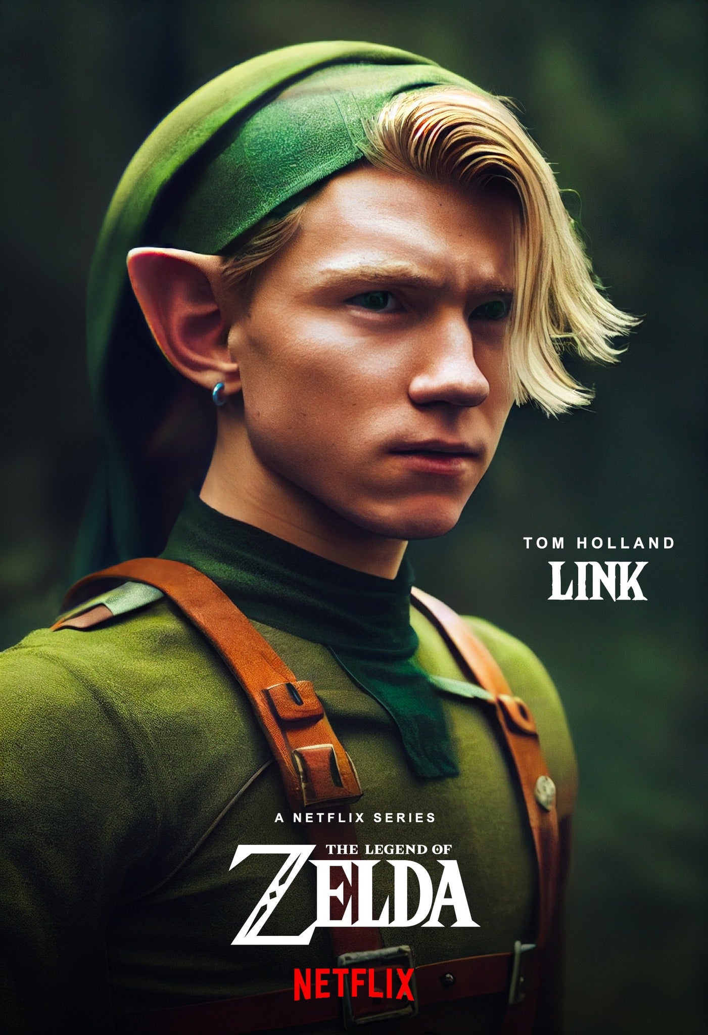 Tom Hollland jako Link na fikcyjnym plakacie nieistniejącego filmu Zelda
