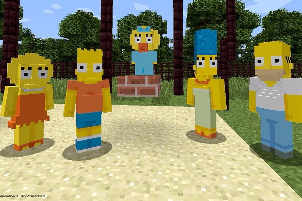 Afbeeldingen van The Simpsons-skins komen naar Minecraft op PlayStation-platformen