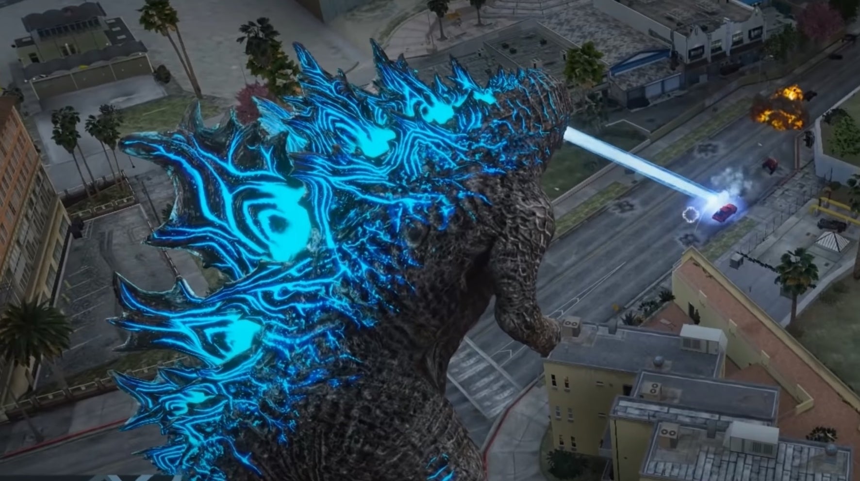 Image for This new GTA 5 Godzilla mod lets you rampage with atomic breath