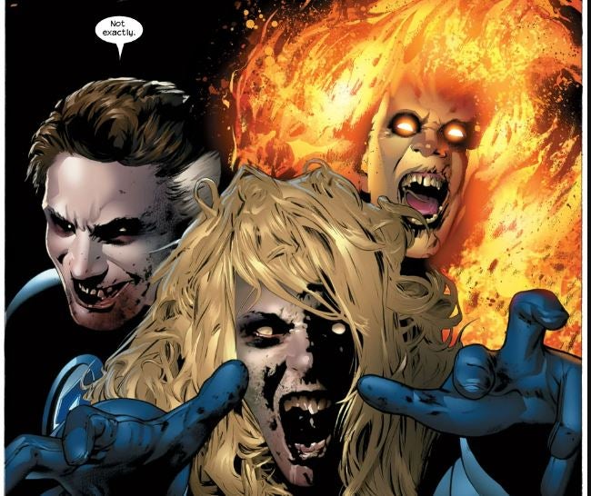 Illustration of The Fantastic Four as Zombies