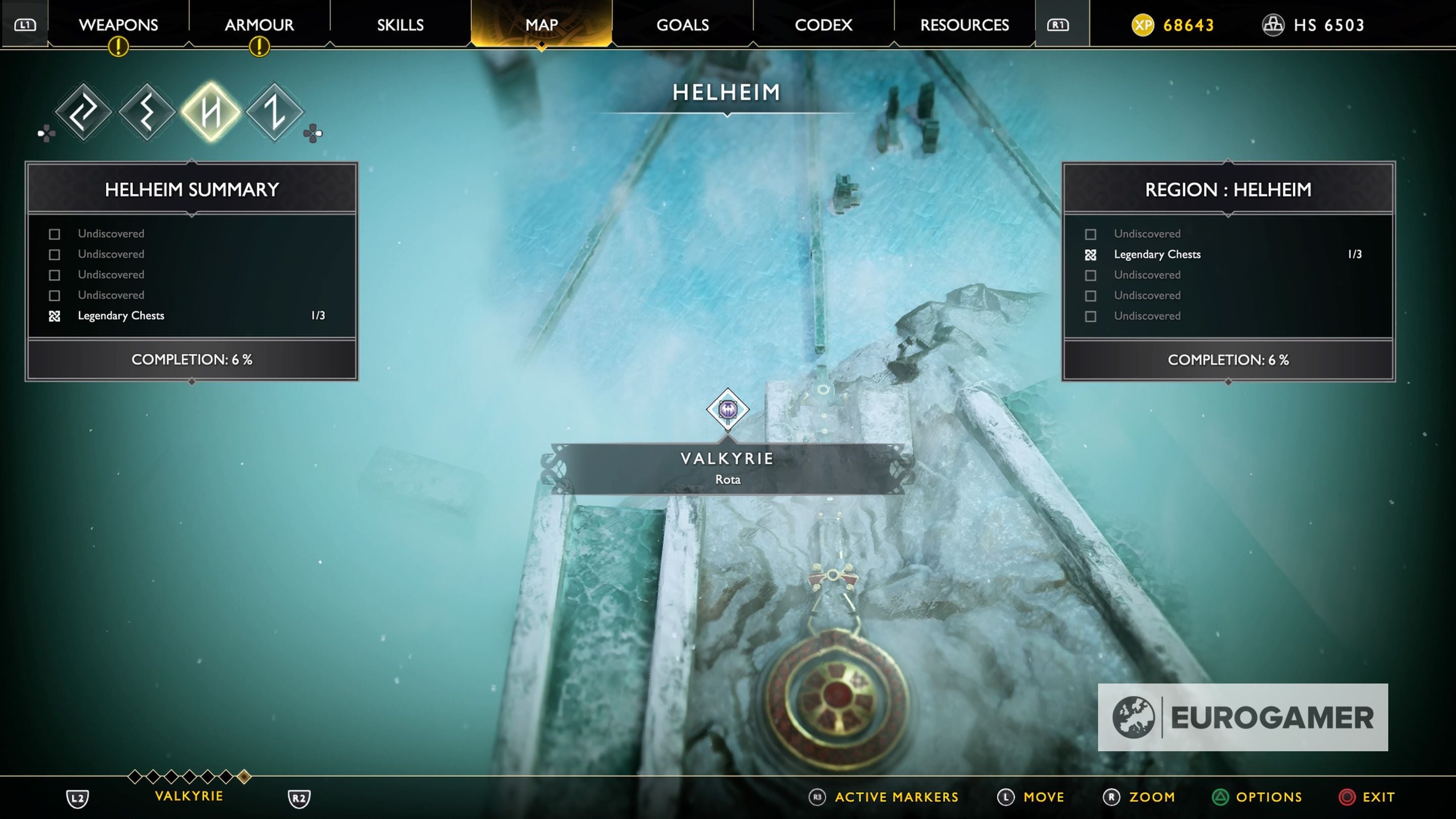 God of war карта валькирий всех