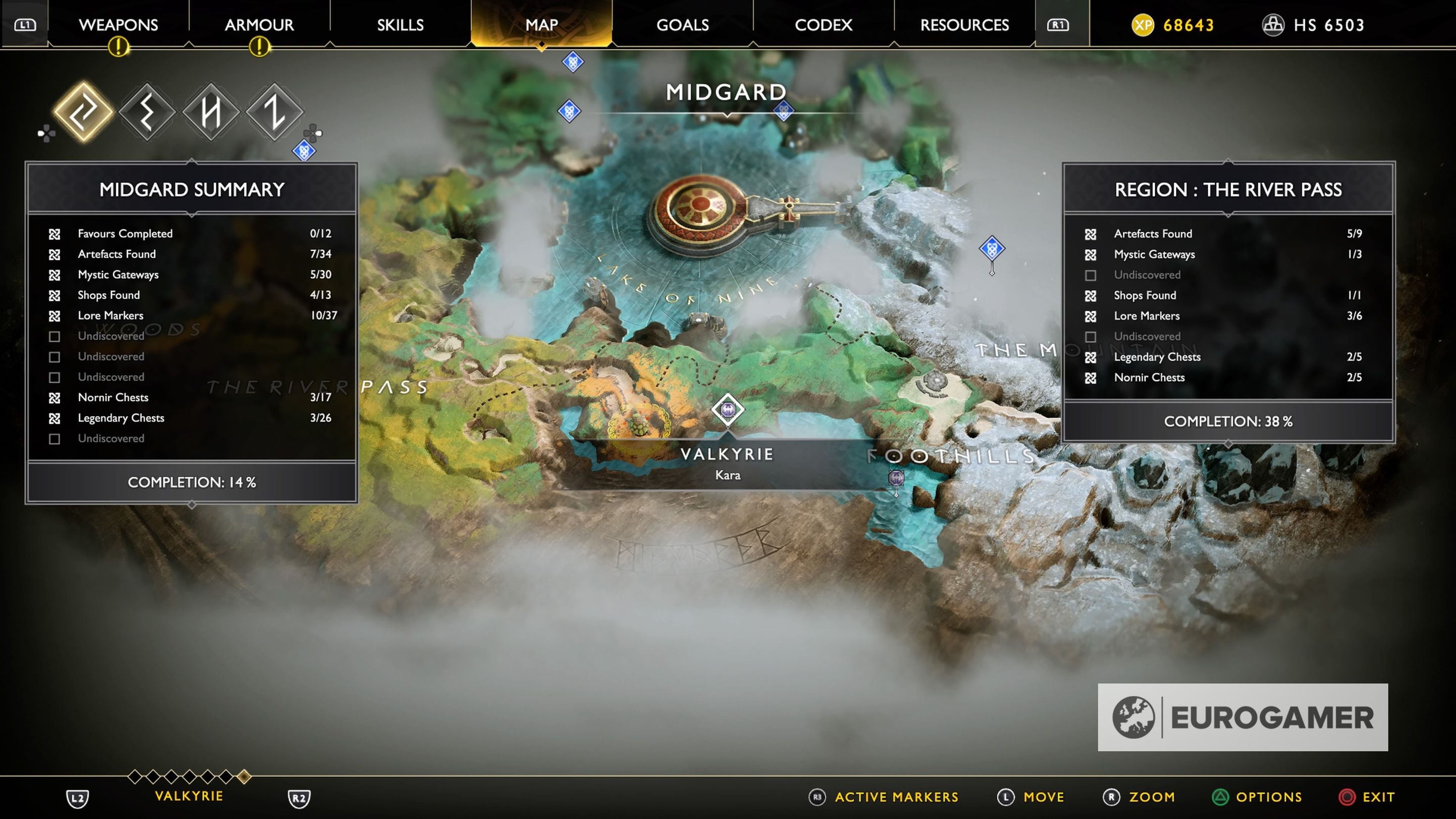 God of war валькирии где найти карта