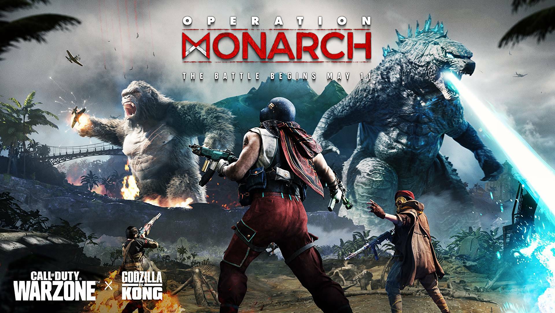 Afbeeldingen van Warzone Godzilla vs Kong event release, bundels en skins in Operation Monarch