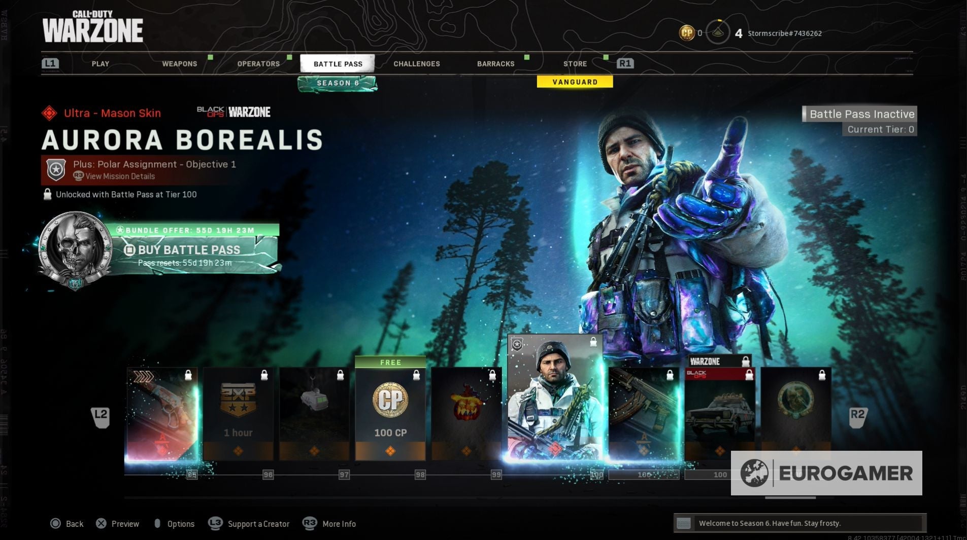 Black Ops   Cold War  Warzone Season 6 Battle Pass skins and Operators  including Panda  Mason and Aurora Borealis Tier 100 rewards - 70
