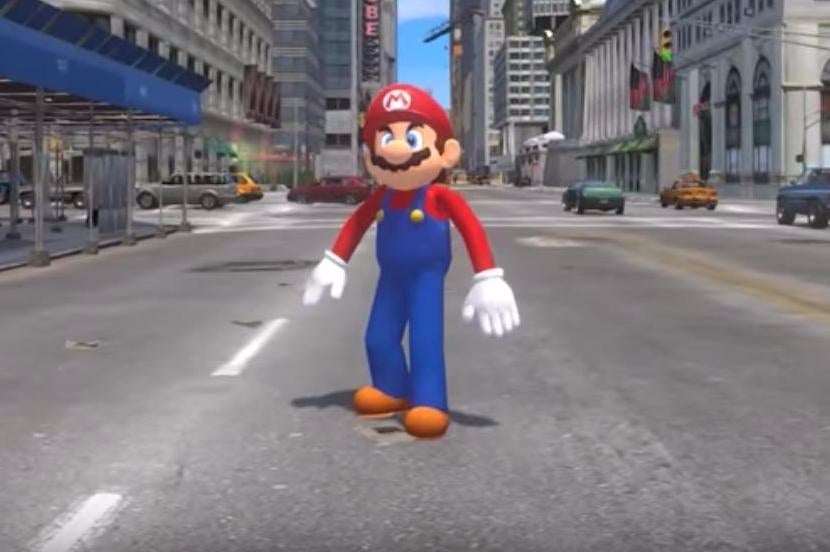 Imagen para Recrean el tráiler de Super Mario Odyssey en GTA IV