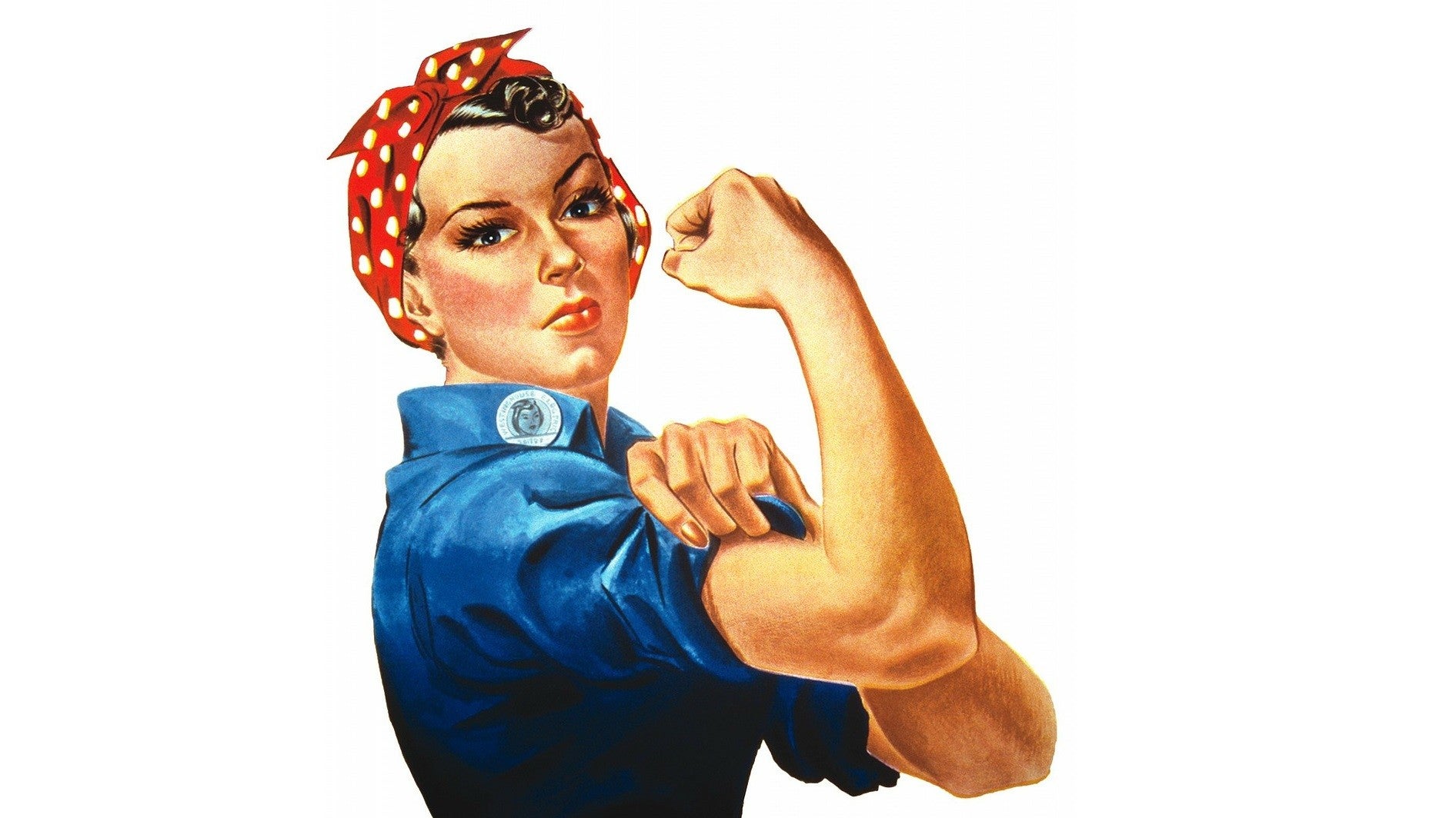 "We can do it!" image of a woman flexing her muscles from a WW2 US propaganda poster often called Rosie the Riveter