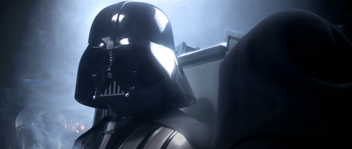 Still image from Revenge of the Sith featuring Darth Vader
