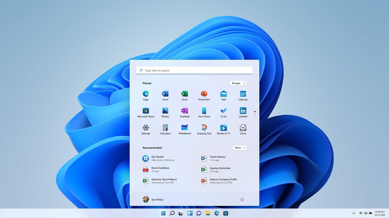 Zrzut z ekranu z Windows 11