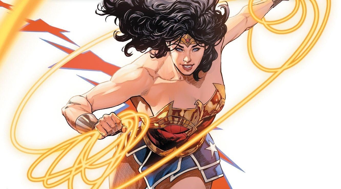 Cropped cover featuring Wonder Woman wielding the Lasso of Truth
