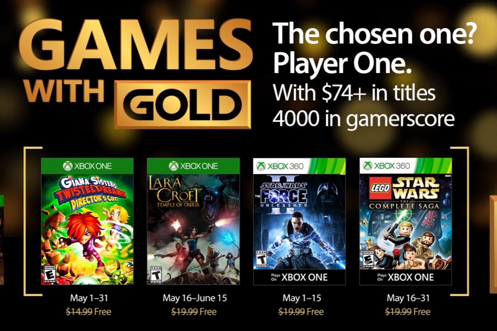 Immagine di Xbox: annunciati i Games with Gold di maggio