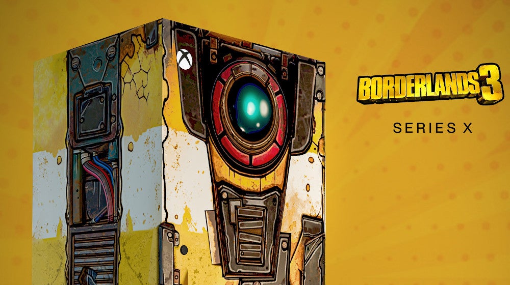 Obrazki dla Xbox Series X stylizowany na Claptrapa z serii Borderlands
