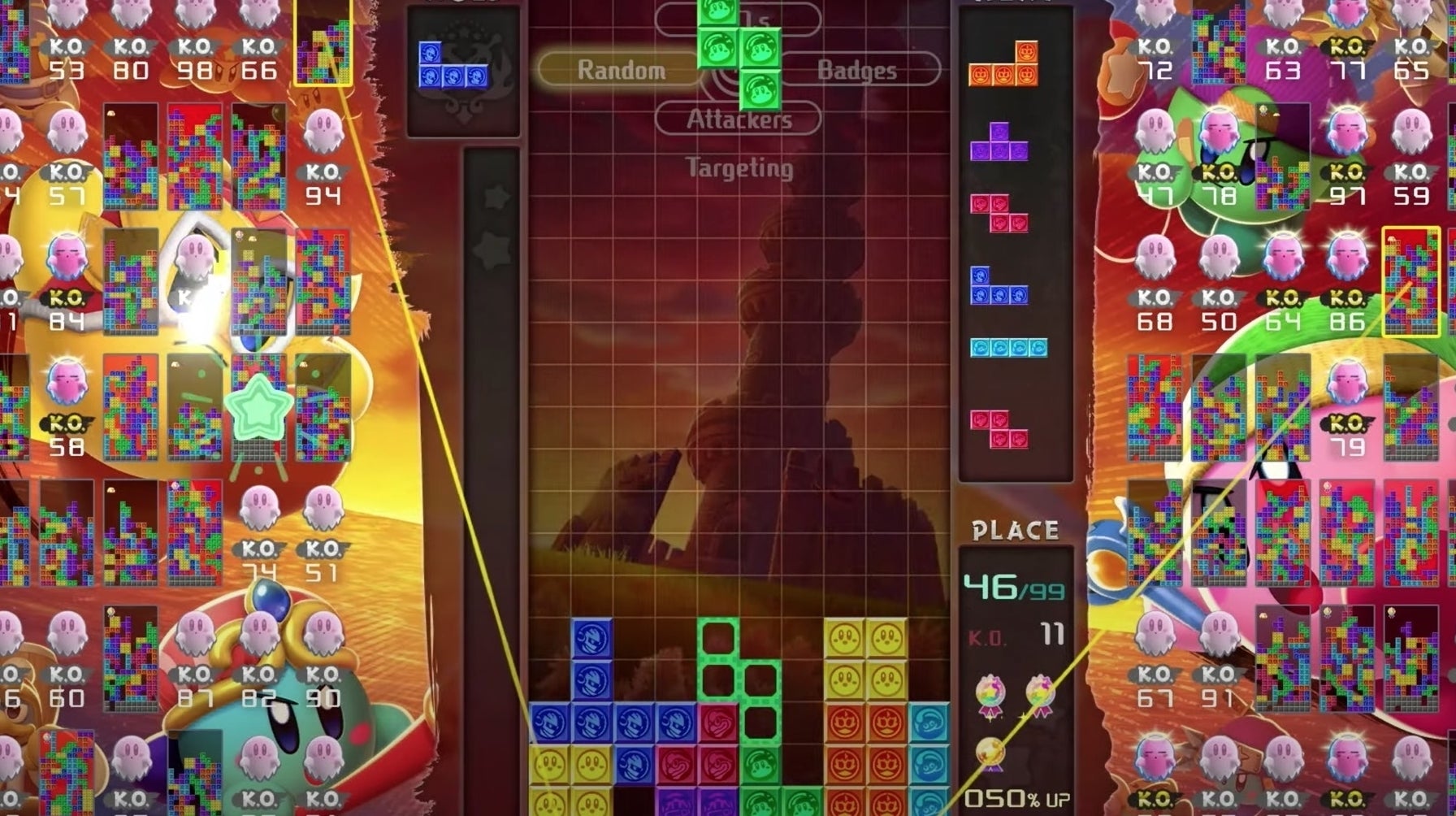 Image for You can unlock a new Kirby theme in Tetris 99's latest limited-time Grand Prix event