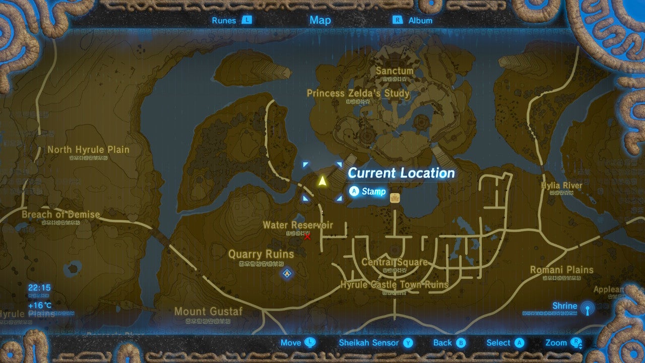 Карта zelda breath of the wild со всеми интересными местами