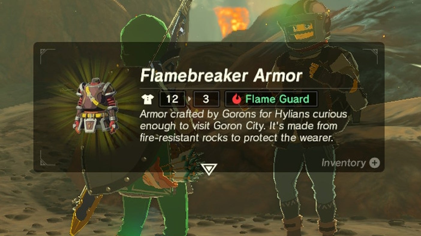 Obrazki dla Zelda: Breath of the Wild - odporność na ogień: jak zdobyć Flamebreaker Armor