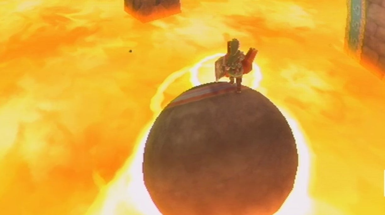 Afbeeldingen van Zelda: Skyward Sword - Tempel der Aarde kerker: de bommenzak vinden en gebruiken uitgelegd