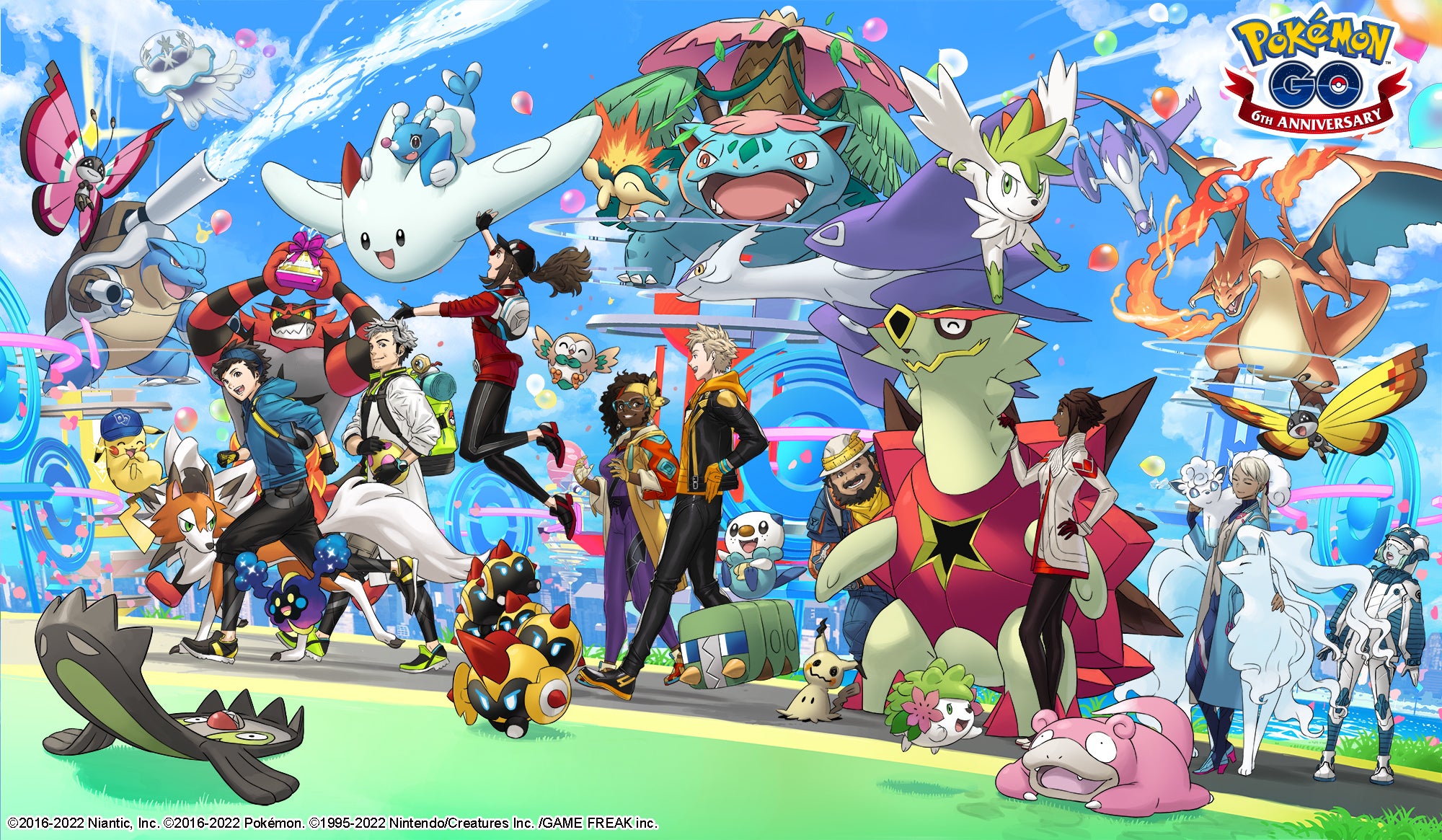 Pokémon Go sixth anniversary artwork.